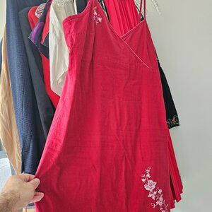 American Eagle Outfitters Red Strappy Midi Dress